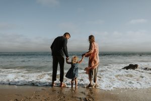 a family on the beach