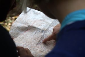 people looking at a map