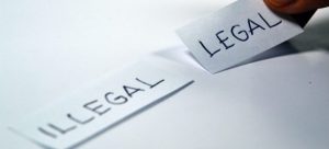 Picture of illegal and legal signs