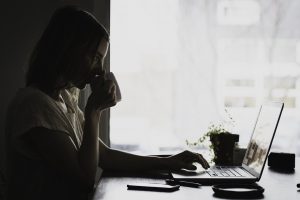 A woman doing research 