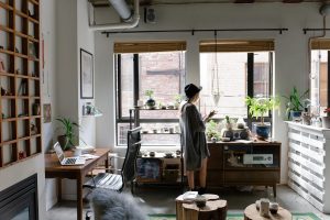 a girl tending to her plants