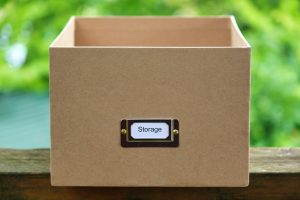 A storage box on a table