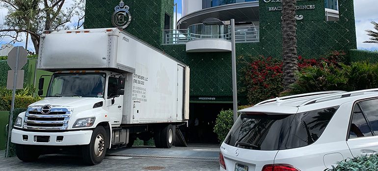 A moving truck that is going to be used for your long-distance relocation.