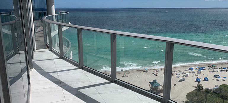 A view from a house on a beautiful beach.