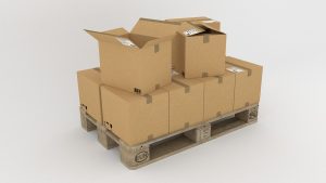 A pallet of moving boxes you will need after you start packing for an interstate move