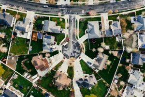 Aerial view of a neighborhood where you will meet your new neighbors in Palm Beach County