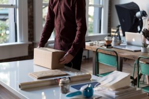 A man unpacking