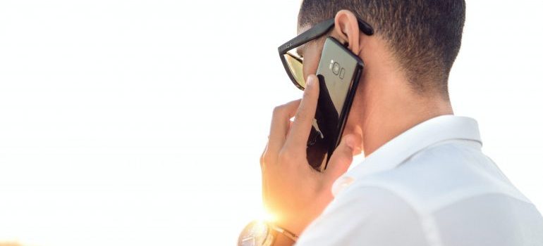 A man talking on the phone