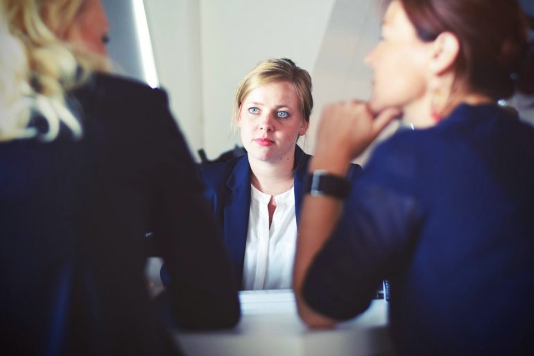 3 women on a job interview