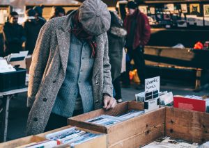 A man on a yard sale