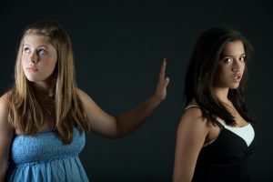 Two girl arguing