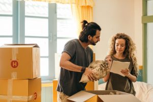 couple packing boxes 