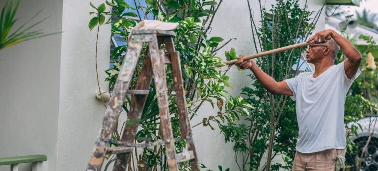 Man painting a house