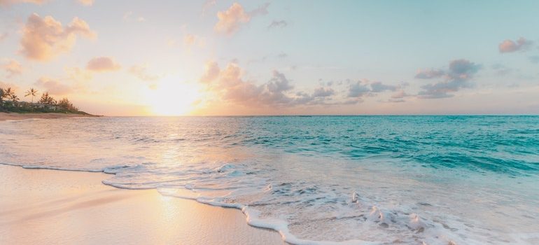 sandy beach and a sunset 