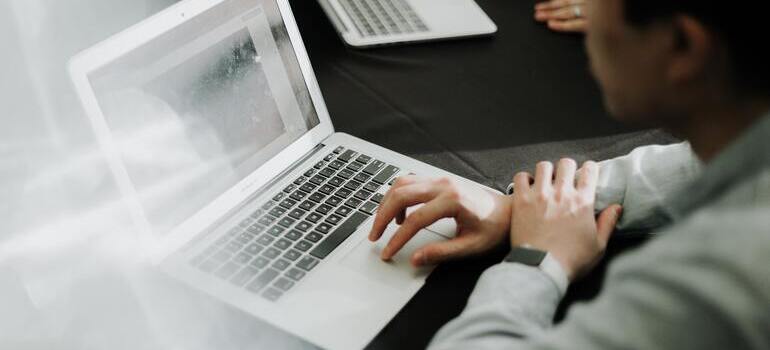 person using a laptop