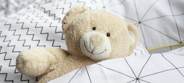 Teddy bear ready for packing