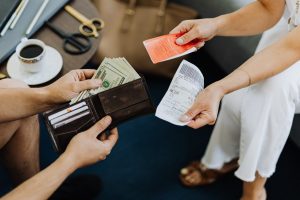 Person holds wallet