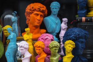Statues of diffrent colors