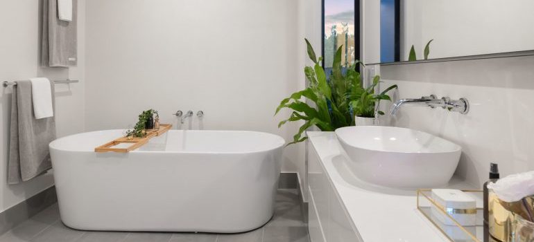 a bathtub and a sink - bring for the first days in your new home