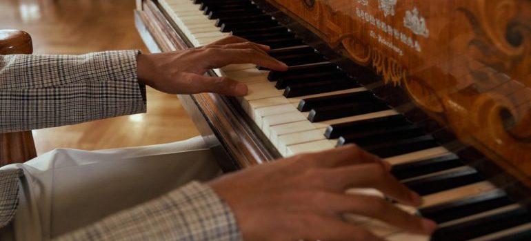person playing piano