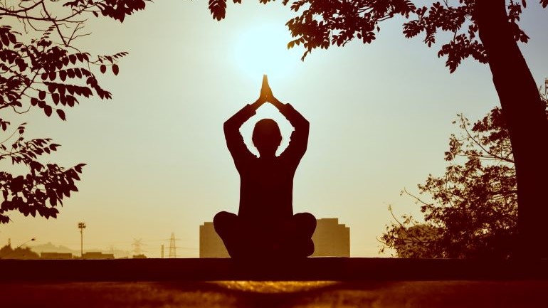 woman meditating