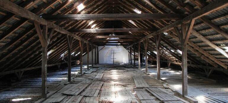 An attic being remodeled.