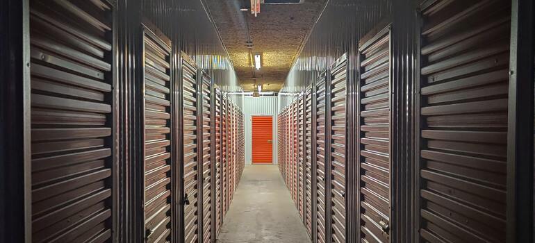 A door to a unit some is using as storage during military deployment