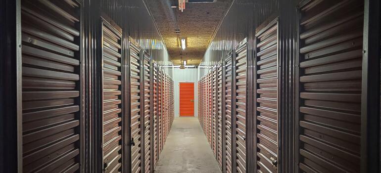 A door to a unit some is using as storage during military deployment