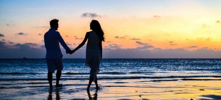 a couple on the beach