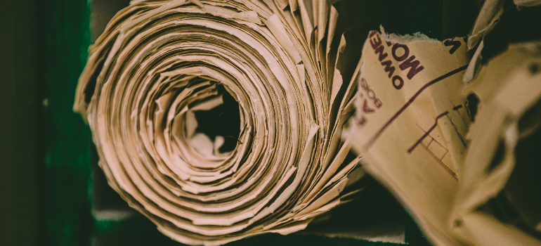 Carboard packing paper in rolls