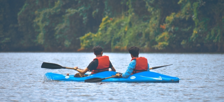 Two man in kayak