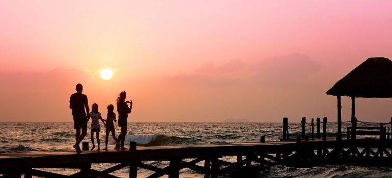 family on the beach