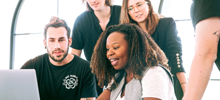 A team looking at online content