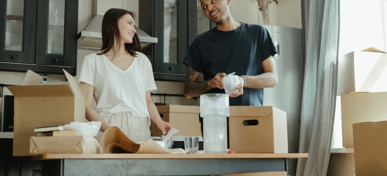 Couple preparing for a move