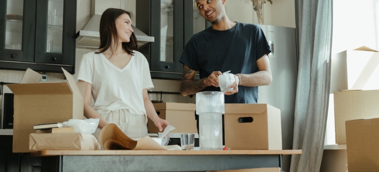 Couple preparing for a move 