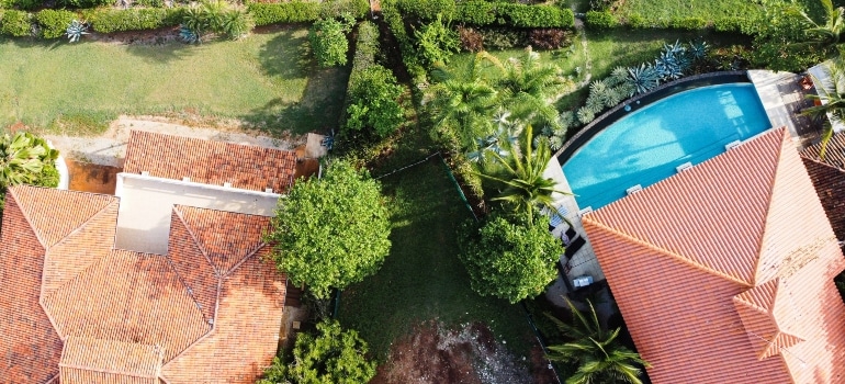 view of two houses from above