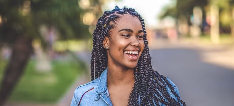 woman smiling