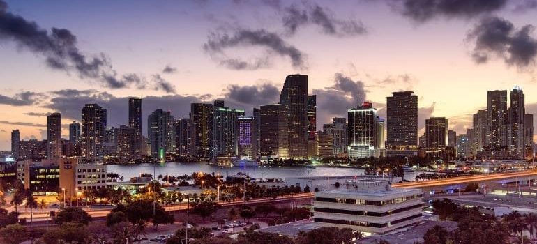 Miami skyline at night