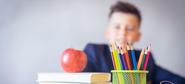 boy in a classroom