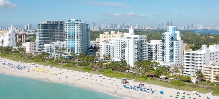 Miami beach in the daylight