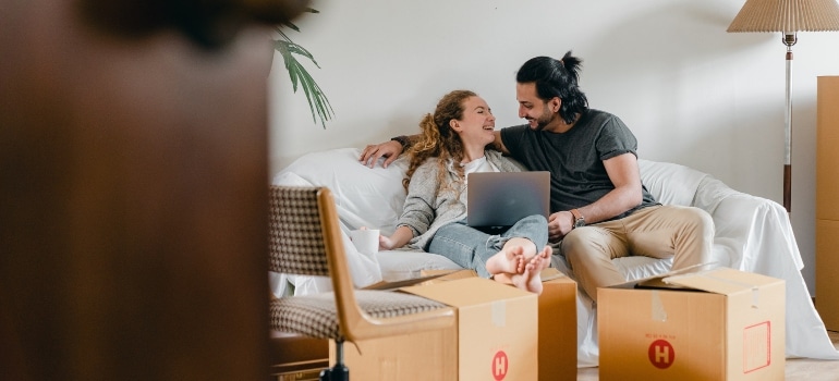 a couple looking at each other and smiling