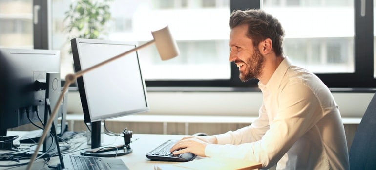 Man using computer