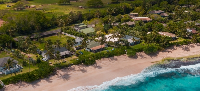 Aerial View of Green Trees Near Body of Water in North Palm Beach or Wellington