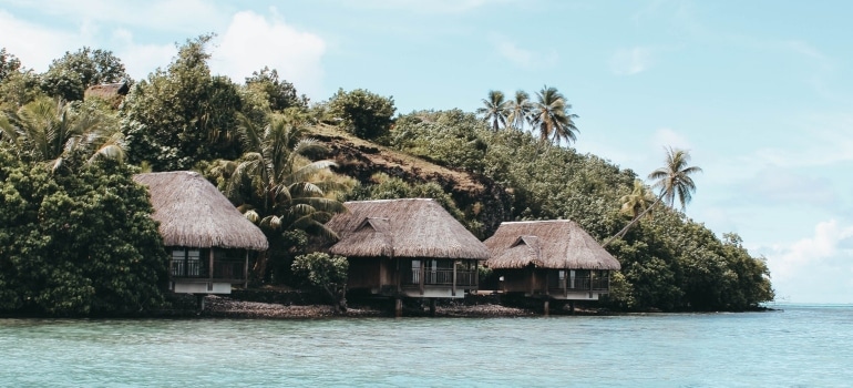 Bungalows along the beach