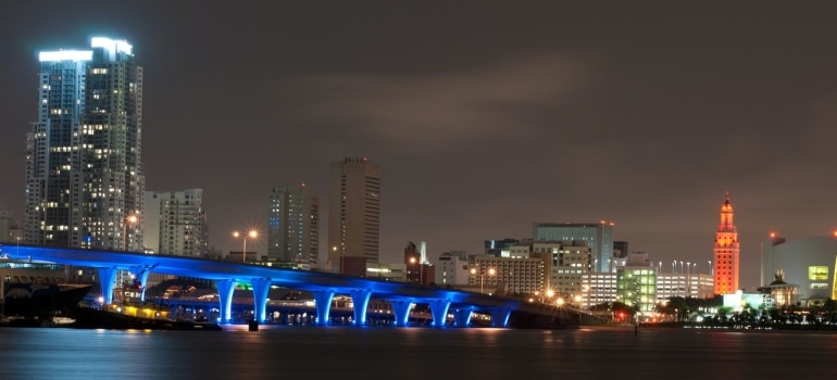 Nighttime skyline in Florida