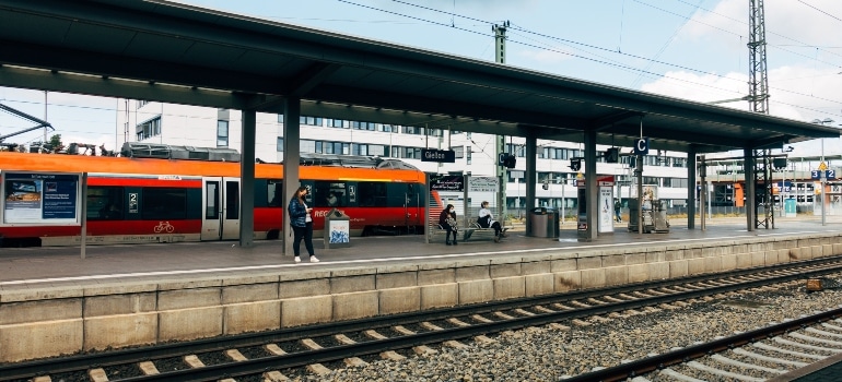 people waiting for a train