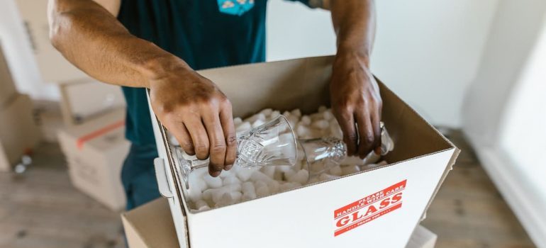 Man packing a box