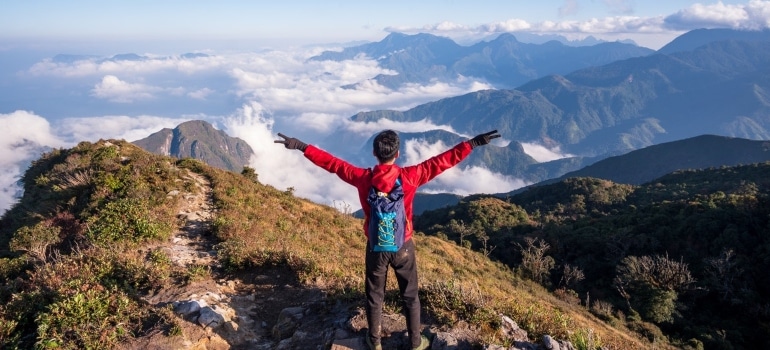 a man on a mountain