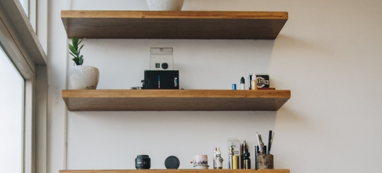 shelves on the wall