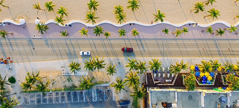 a bird view of Miami